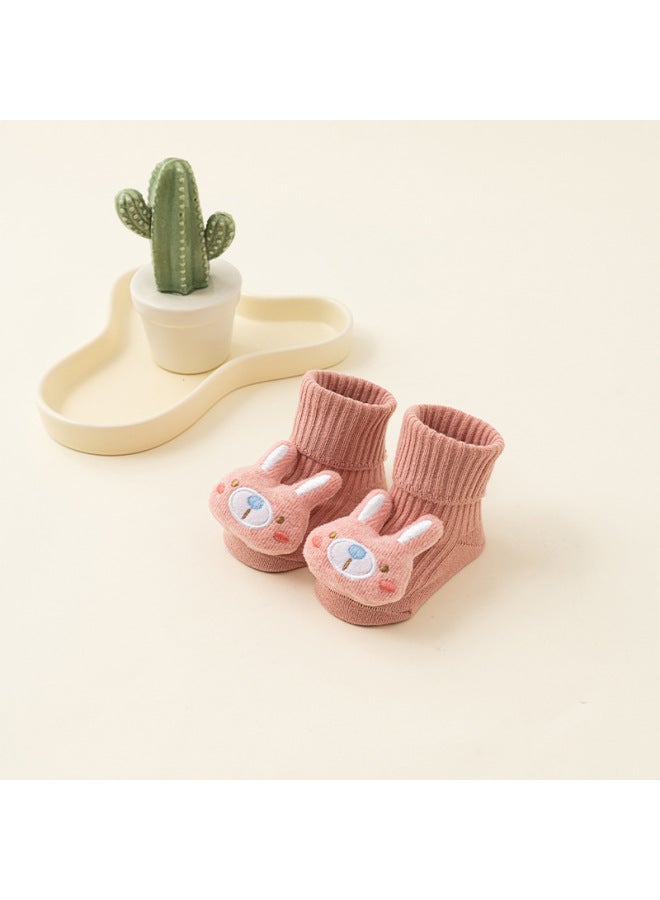 Newborn Baby Socks Spring And Autumn Baby Mid-barrel Cartoon Doll Children's Dispensing Non-slip Toddler Floor Socks