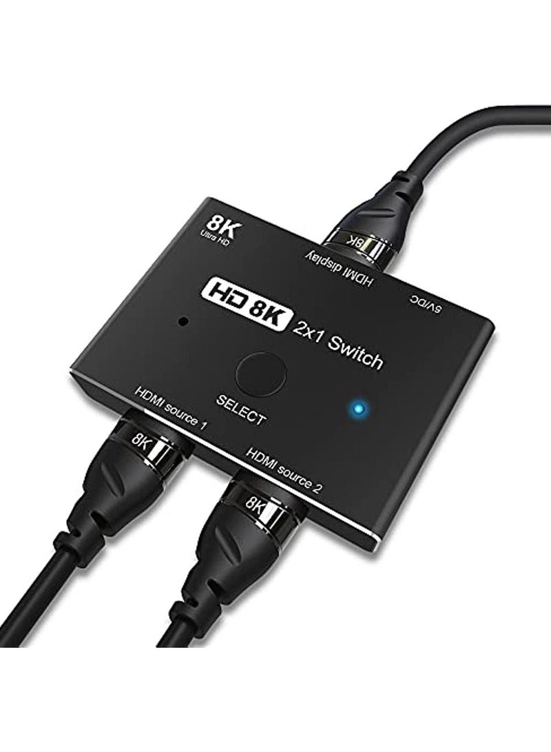 Hdmi 2 1 Ultra Hd 8K High Speed 48Gbps Directional Switch Only 2In 1Out 8K@60Hz 4K@120Hz Converter Compatible With Xbox Ps5 Projectors Monitors  - Image 1