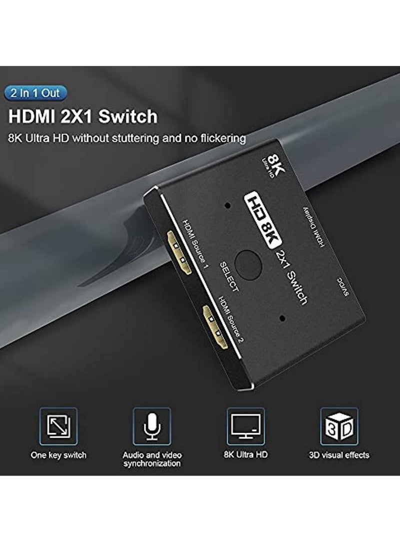 Hdmi 2 1 Ultra Hd 8K High Speed 48Gbps Directional Switch Only 2In 1Out 8K@60Hz 4K@120Hz Converter Compatible With Xbox Ps5 Projectors Monitors  - Image 2