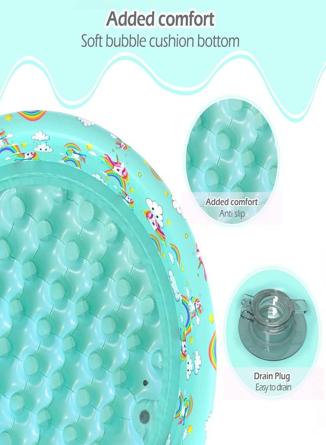 Jasonwell Inflatable Baby Kiddie Pool - Toddler Pool Kids Paddling Baby Swimming Pools Blow Up Ball Pit Infant Wading Pools for Backyard Piscina Inflable para Niños (59in Unicorn) - Image 2