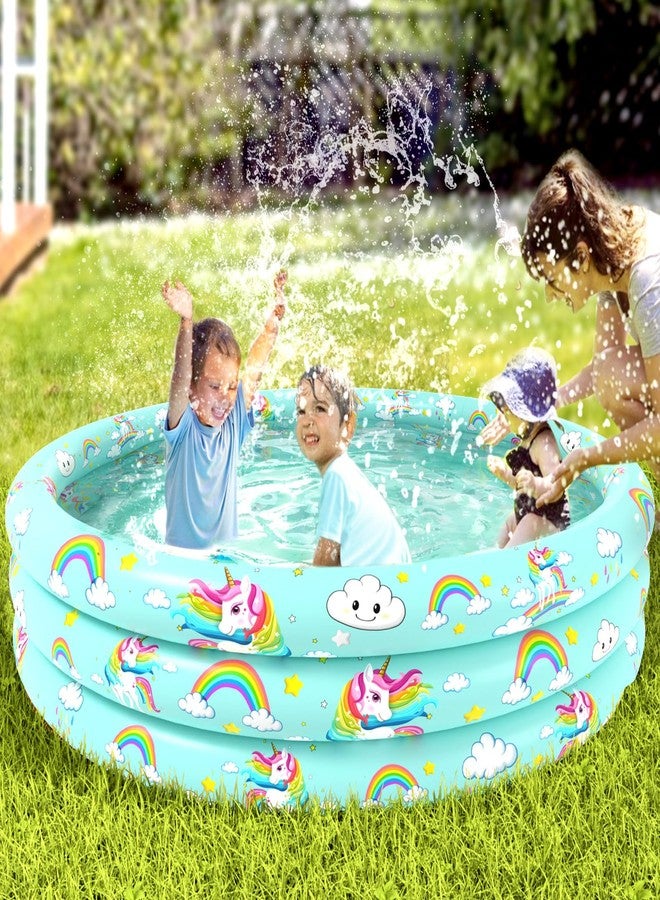Jasonwell Inflatable Baby Kiddie Pool - Toddler Pool Kids Paddling Baby Swimming Pools Blow Up Ball Pit Infant Wading Pools for Backyard Piscina Inflable para Niños (59in Unicorn) - Image 5