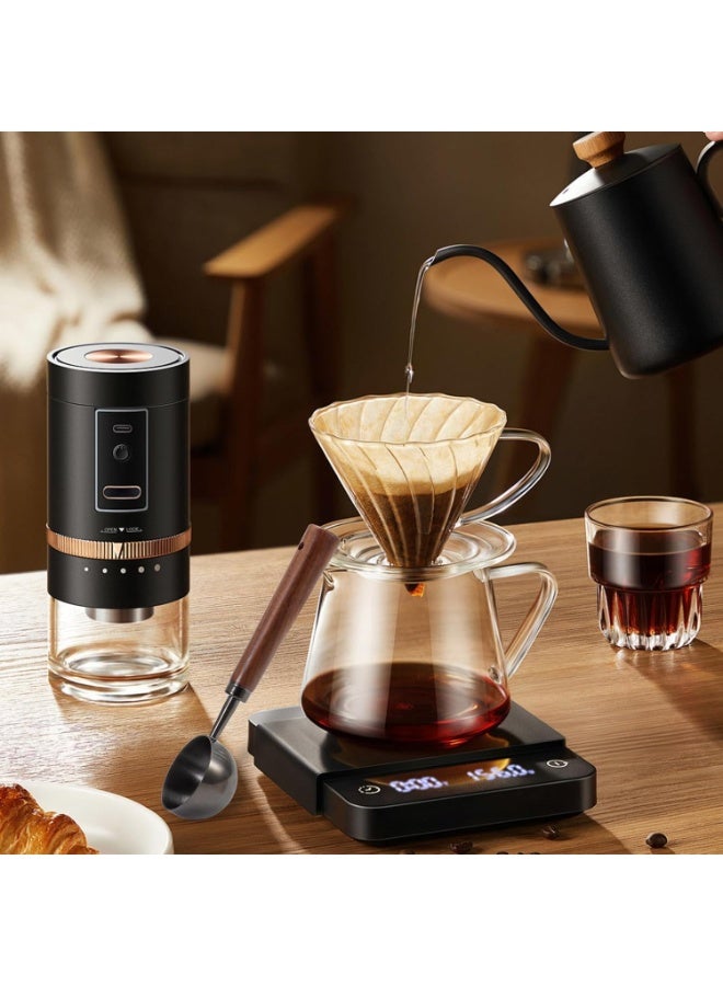 sokany Retro Stainless Steel Coffee Measuring Spoon, Long Handle Coffee Spoon With Black Walnut Handle, 15g Capacity, Perfect for Coffee, Tea, and Milk (Black Titanium) - Image 3