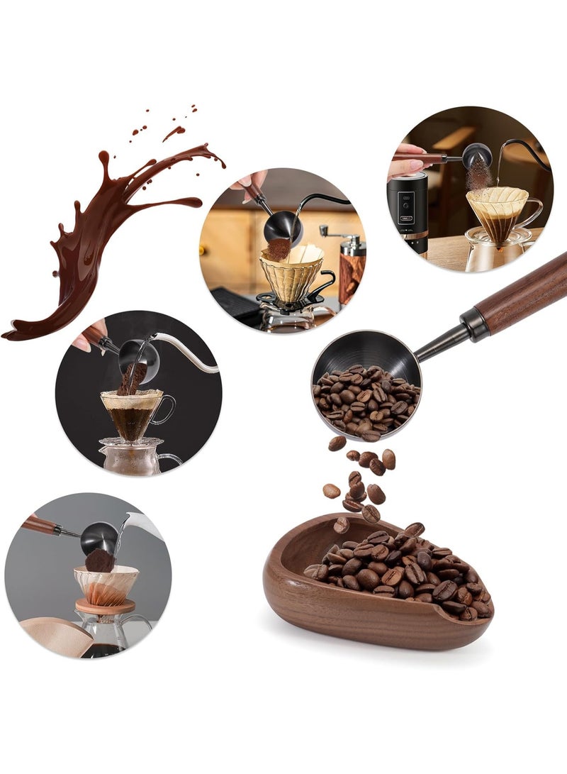 sokany Retro Stainless Steel Coffee Measuring Spoon, Long Handle Coffee Spoon With Black Walnut Handle, 15g Capacity, Perfect for Coffee, Tea, and Milk (Black Titanium) - Image 5