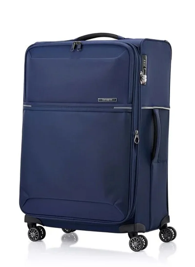 Samsonite 73H Suitcase Check-In Size 71 cm / 26 inch, 4 Spinner Wheels, 100% Nylon, Navy|Soft Top|Front Pocket Compartment|TSA Combination Lock|Expandable - 10 Years International Warranty