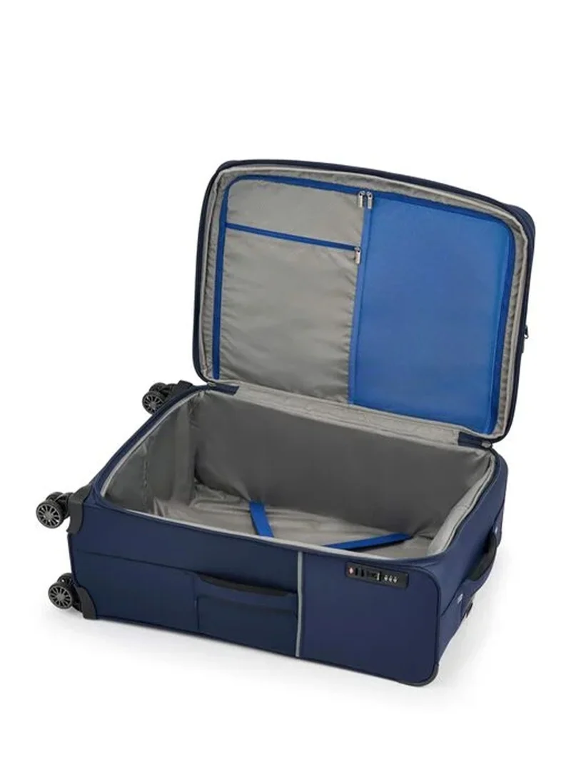 Samsonite 73H Suitcase Check-In Size 71 cm / 26 inch, 4 Spinner Wheels, 100% Nylon, Navy|Soft Top|Front Pocket Compartment|TSA Combination Lock|Expandable - 10 Years International Warranty