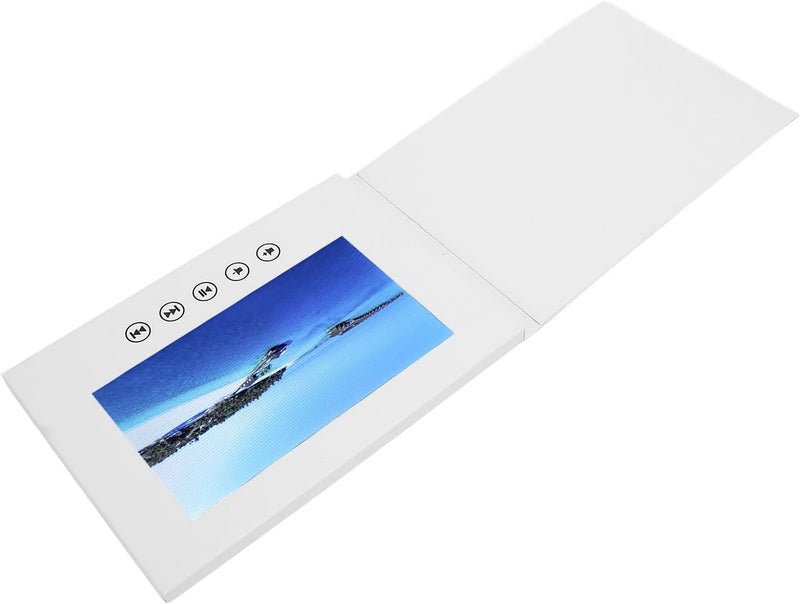 بطاقة ت��نئة فيديو مع شاشة LCD عالية الدقة 720P، كتيب فيديو إلكتروني DIY بذاكرة 128M، مكبر صوت مدمج وملصقات لحفلات الزفاف وعيد الميلاد وعيد الميلاد (7 بوصة) - Image 4