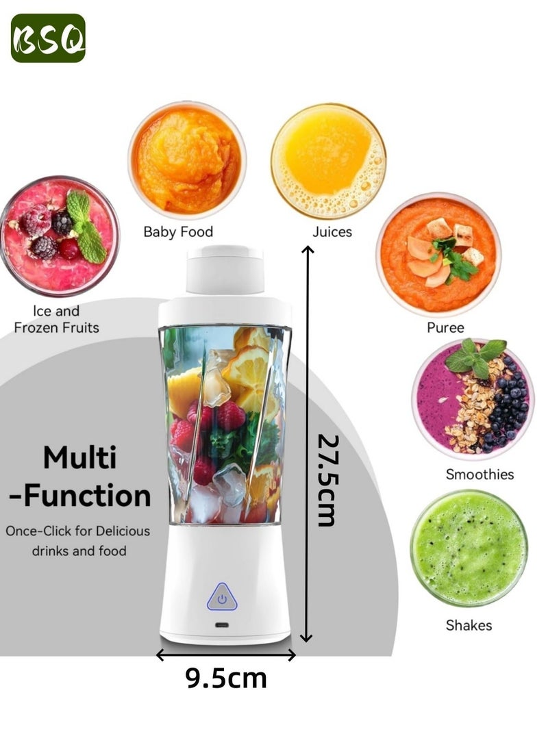 بي إس كيو خلاط محمول / صانع مخفوقات | خلاط شخصي للفواكه | خلاط لمخفوقات البروتين بشفرات سداسية من الفولاذ المقاوم للصدأ | عصارة مانعة للتسرب | زجاجة رياضية بسعة 650 مل وقوة 360 واط | عصارة وخلاط منزلي وخارجي خالي من مادة BPA | شحن لاسلكي عبر منفذ Type-C | مقاوم للماء بمعيار IPX7 | مثالي للمكتب، الصالة الرياضية، الأنشطة الخارجية، المنزل، السفر، وإعداد طعام الأطفال - Image 5