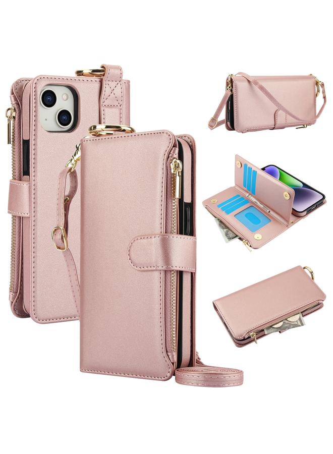 S-TOP Case For iPhone 15 Plus Crossbody Ring Multifunctional Wallet Leather Phone Case - Image 1