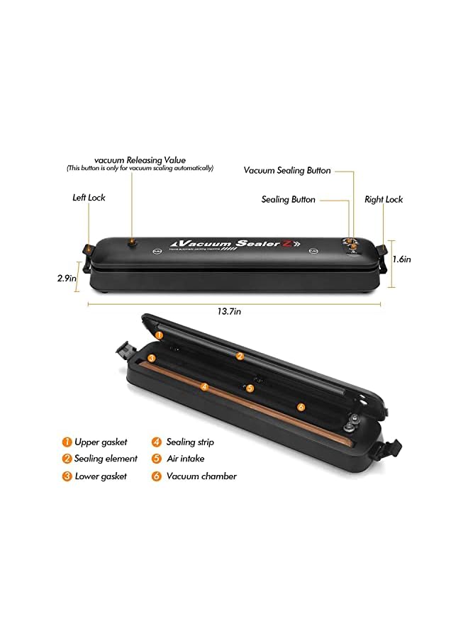 Raxoom Vacuum Sealer, 60 Transparent Sealing Bags, Easy To Clean, Domestic Foods Preservative, Vacuum Sealer - Image 2