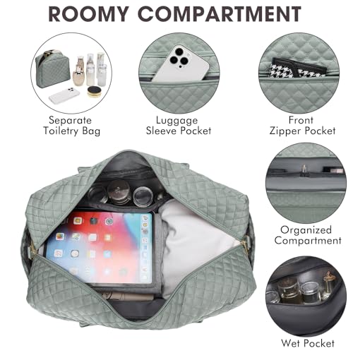 LUOCIP Large Women Travel Duffle Bag - Carry on Overnight Bag Weekend Travel Duffel Tote Bag Yoga Gym Bag with Wet Pocket Toiletry Weekender Overnight Bag for Travel Business Trips Sport Hospital - Image 4