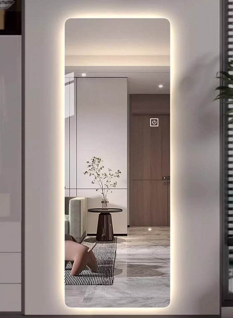 فيبارتي مرآة حائط VPARTY بدون إطار LED، مرآة مستطيلة كاملة الطول 28 × 67 بوصة مع إضاءة، مرآة زينة مثبتة على الحائط لغرفة المعيشة، غرفة النوم، غرفة الزينة (70 × 170 سم) - Image 1