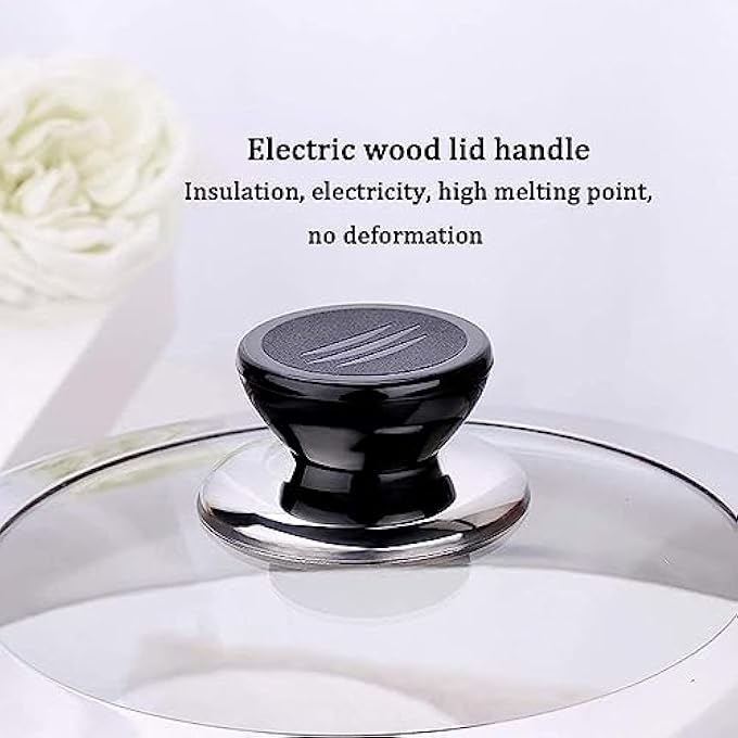 ريحني غطاء قدر وغطاء وعاء وغطاء مقلاة ووك كبير الحجم من الزجاج المقوى مناسب لجميع مواقد الطهي الصحية والآمنة 32 سم - Image 2