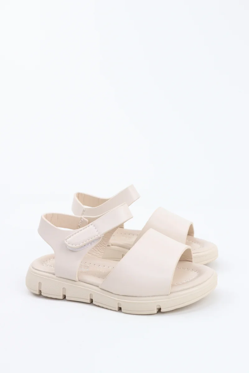Viny VINY Girls Casual Sandals – Lightweight Open-Toe Comfort Sandals for Girls, Adjustable Strap Summer Footwear, Everyday Casual Sandals for Kids (Black, Pink, White, Beige)
