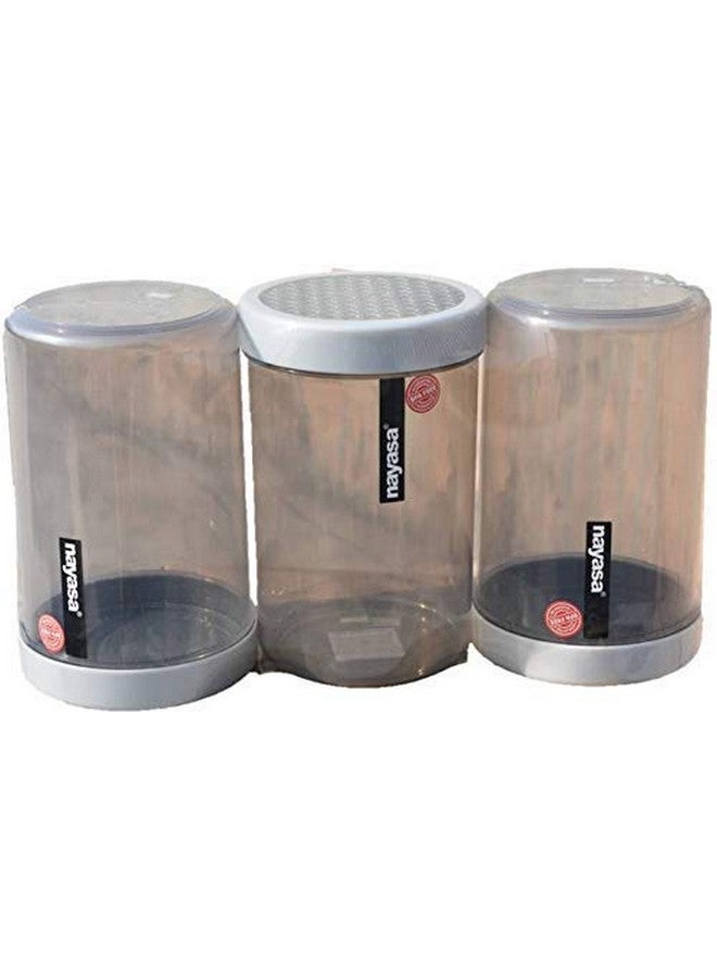 Nayasa Retro Container | 1000ml | Set of 6 | Storage Container | Stackable | Multipurpose | Kitchen Organization Containers | Kitchen Storage Bins | Grey - Image 1