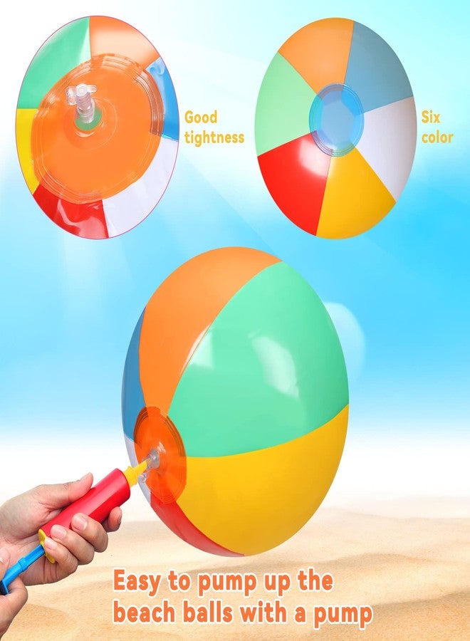 Zhanmai 50 Pack 16 Inch Inflatable Beach Balls Rainbow Color Beach Balls for Kids Party Favors Blow up Swimming Pool Toys for Teens Adults Summer Outdoor Water Games Activities - Image 2