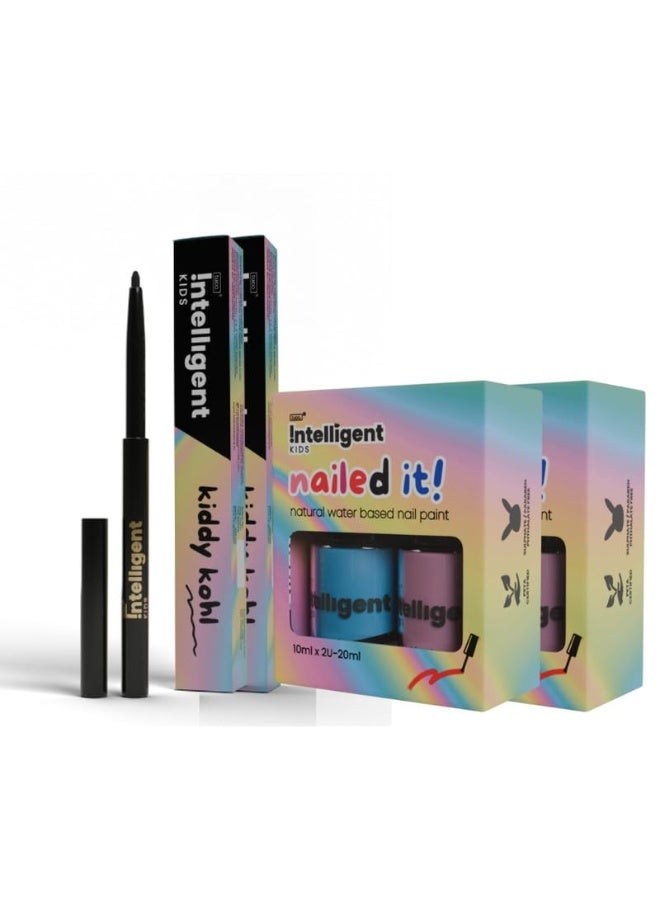 TuCo مجموعة مكياج TuCo® للأطفال: طلاء أظافر "Nailed it" للأطفال (عبوة من قطعتين سعة 20 مل) وكحل "Kiddy Kohl" للأطفال. - Image 1