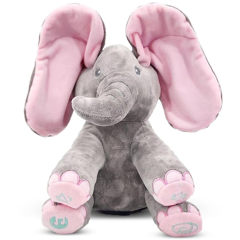 Dimple Kaia Peek A Boo Elephant Toy – Interactive Singing Stuffed Elephant Plush with Moving Ears – Musical Stuffed Animal for Kids, Girls, Boys, Toddlers Baby Toy -Easter Basket Stuffers for Toddler - Image 1