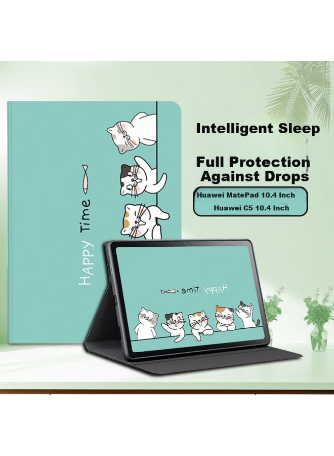 Shihan Protective Case For Huawei Matepad 10.4-inch Tablet (huawei 22 Models), Cute Cat Design, Lightweight Anti-drop Cover For Online Cl, Suitable For Male And Female Students