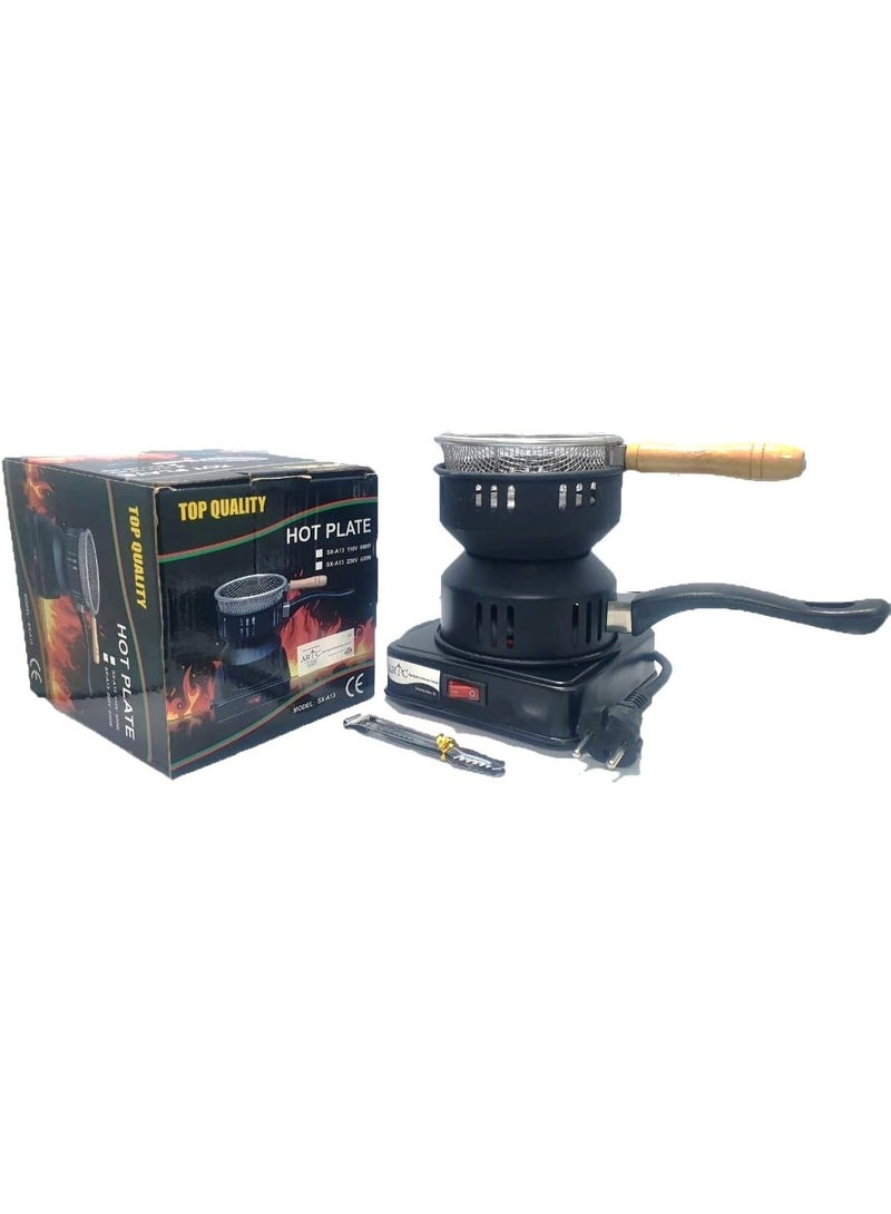 ARTC Portable 600W Electric Coal Burner | Hookah Shisha Hot Plate | Durable, Fast Heating Electric Charcoal Starter with Wooden Handle | Ideal for Home, Cafe & Outdoor BBQ - Image 1