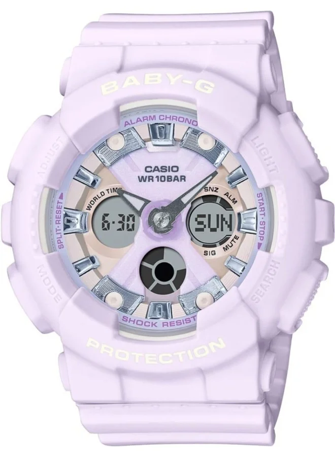 CASIO Baby-G Women'S Watch - Ba-130Wp-6Adr Purple Dial, Purple Band