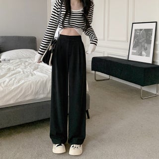 Summer New Small Elastic Waist Wide Leg Pants Womens High Waist Loose Slimming Pants C36 Black - pzsku/ZBDBAD0077DDD512B2E59Z/45/1746228439/307c8a2b-a747-457a-8678-c31e185e7b41