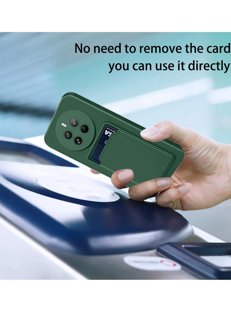 دبليو تيك غطاء حماية من السيليكون TPU مع حامل بطاقات لهاتف Realme 12 Pro 5G 2024 أخضر داكن - Image 3