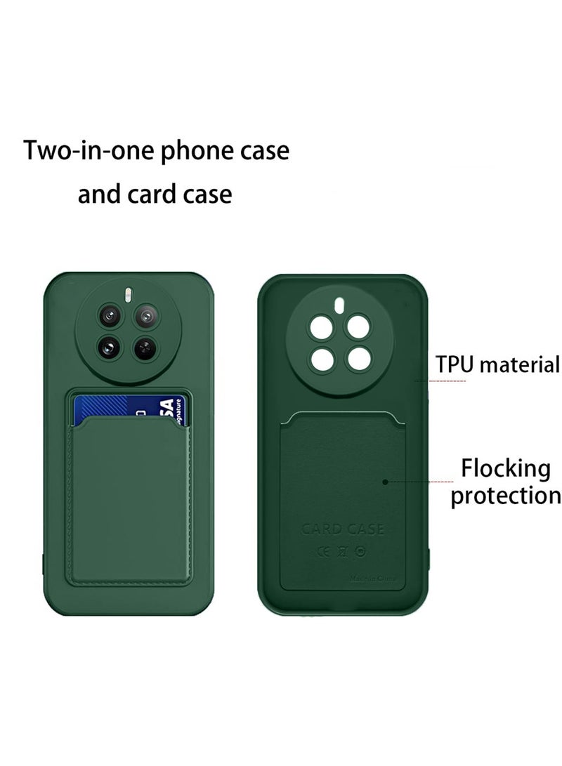 دبليو تيك غطاء حماية من السيليكون TPU مع حامل بطاقات لهاتف Realme 12 Pro 5G 2024 أخضر داكن - Image 4