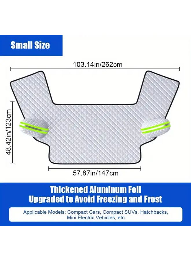 Small Car Snow Cover With 8 Magnets Windshield Sunscreen Heat Insulation For All Vehicles - Image 5