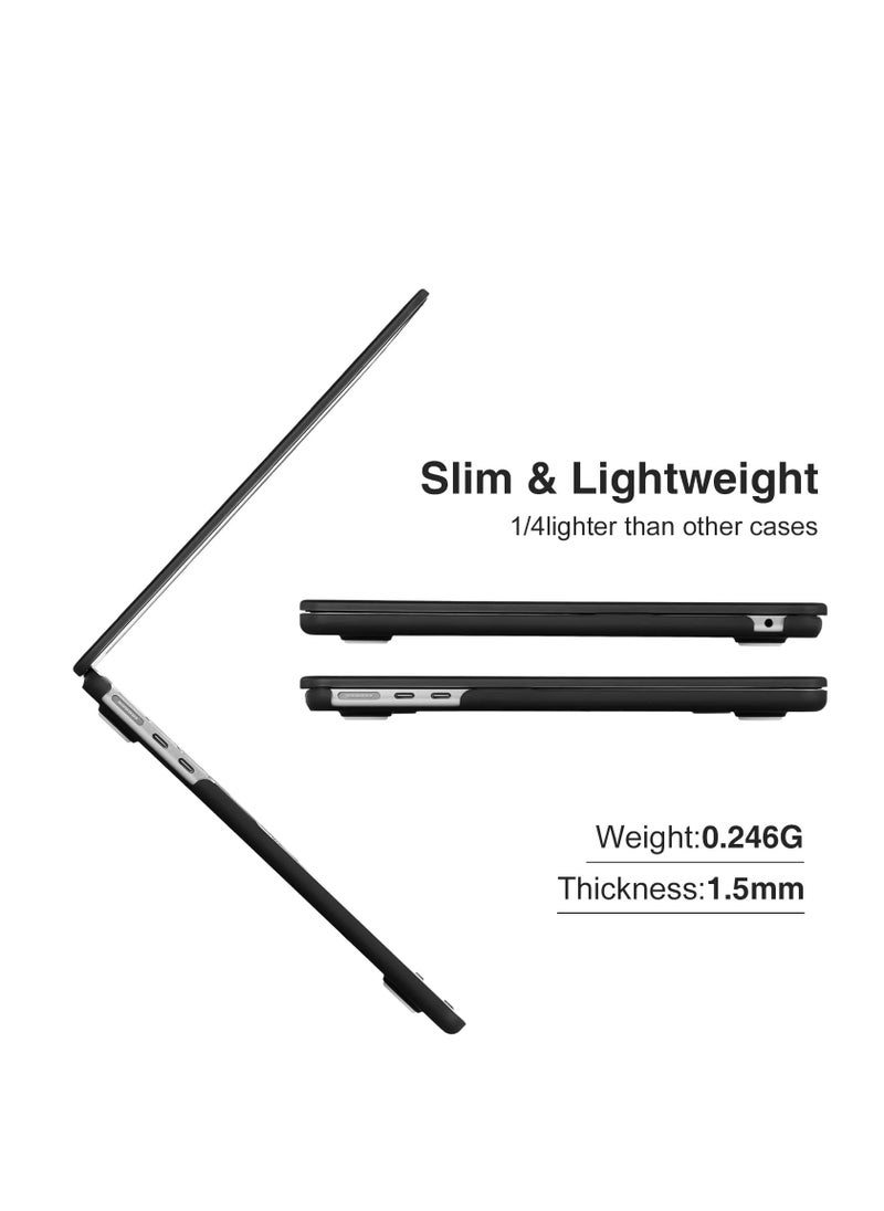 Generic 3 in 1 Case Compatible with MacBook Air 13.6 inch 2025--- 2022 Release A3113 M3 Chip A2681 M2 Chip/A3240 M4 Chip with Liquid Retina Display Touch ID, Plastic Hard Shell Case +Keyboard Cover +Screen Protector, Black  - Image 4