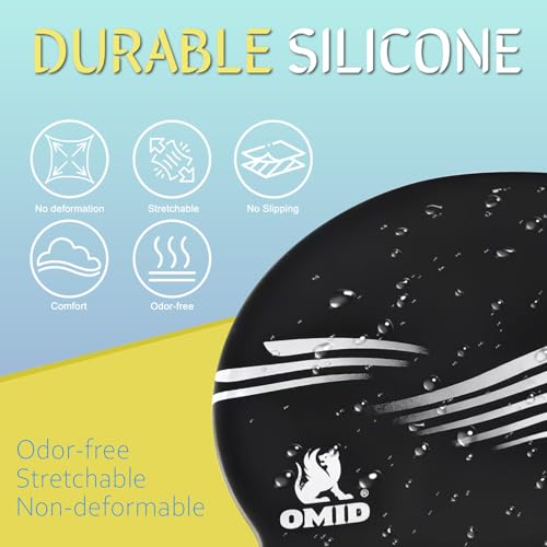 OMID Waterproof Swim Cap for Women with Long Hair - Chemical Resistant Silicone Swimming Cap, UV Protection for Pool Beach, Fits Dreadlocks and Thick Hair (Black) - Image 3