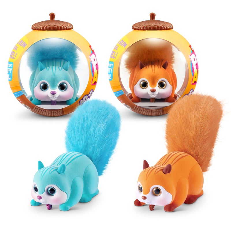 Pets Alive Scurry'n Squirrel (Blue+Orange) 2 Pack by ZURU â€“ Interactive Robotic Pet Toy, Moving Squirrel with Realistic Movements and Sounds, Ages 2+, Child Toddler - Image 1