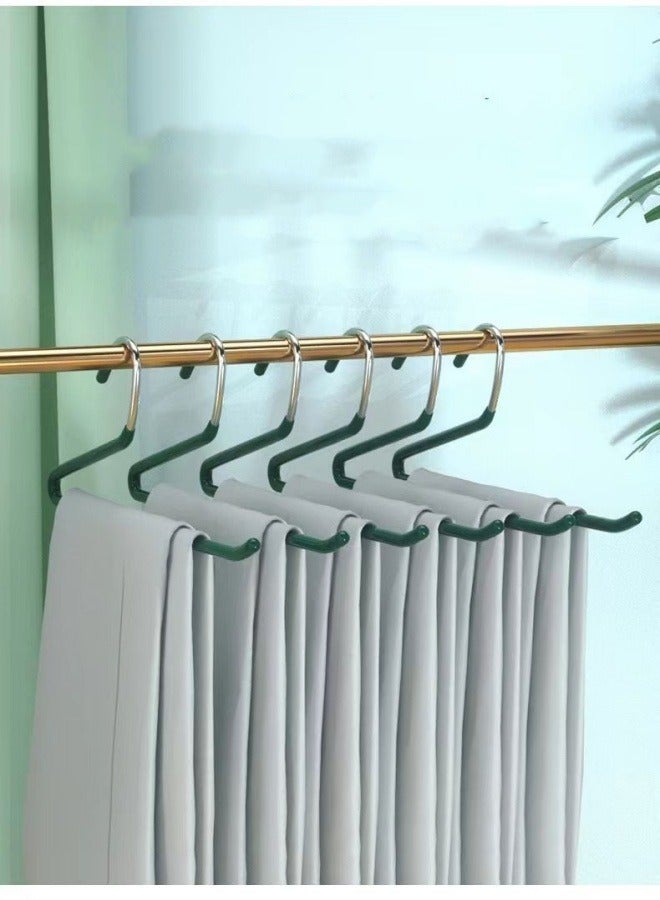 MIXDE 10 Pack Pants Hangers,Non Slip Rubber Clothes Hanger and Pants Organizer,Open Ended Skirt and Pant Hangers,Space Saving Hangers for Clothes ﻿ - Image 2