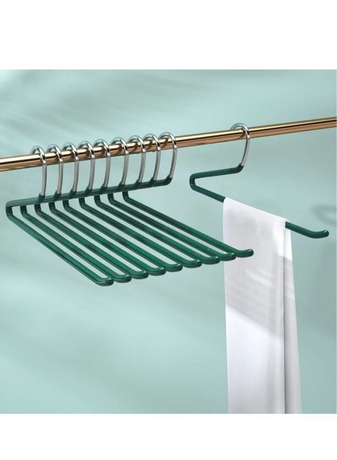 MIXDE 10 Pack Pants Hangers,Non Slip Rubber Clothes Hanger and Pants Organizer,Open Ended Skirt and Pant Hangers,Space Saving Hangers for Clothes ﻿ - Image 1