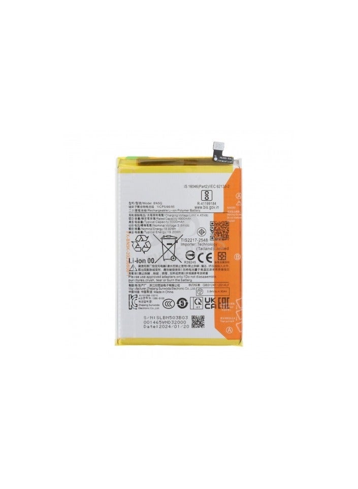 Batterymon 5000mAh Battery + Battery Adhesive for Xiaomi Redmi 13C/Poco C65/13C 5G