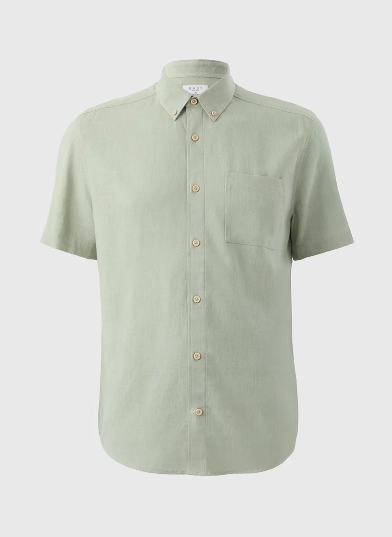 Matalan Green Linen Short Sleeve Shirt
