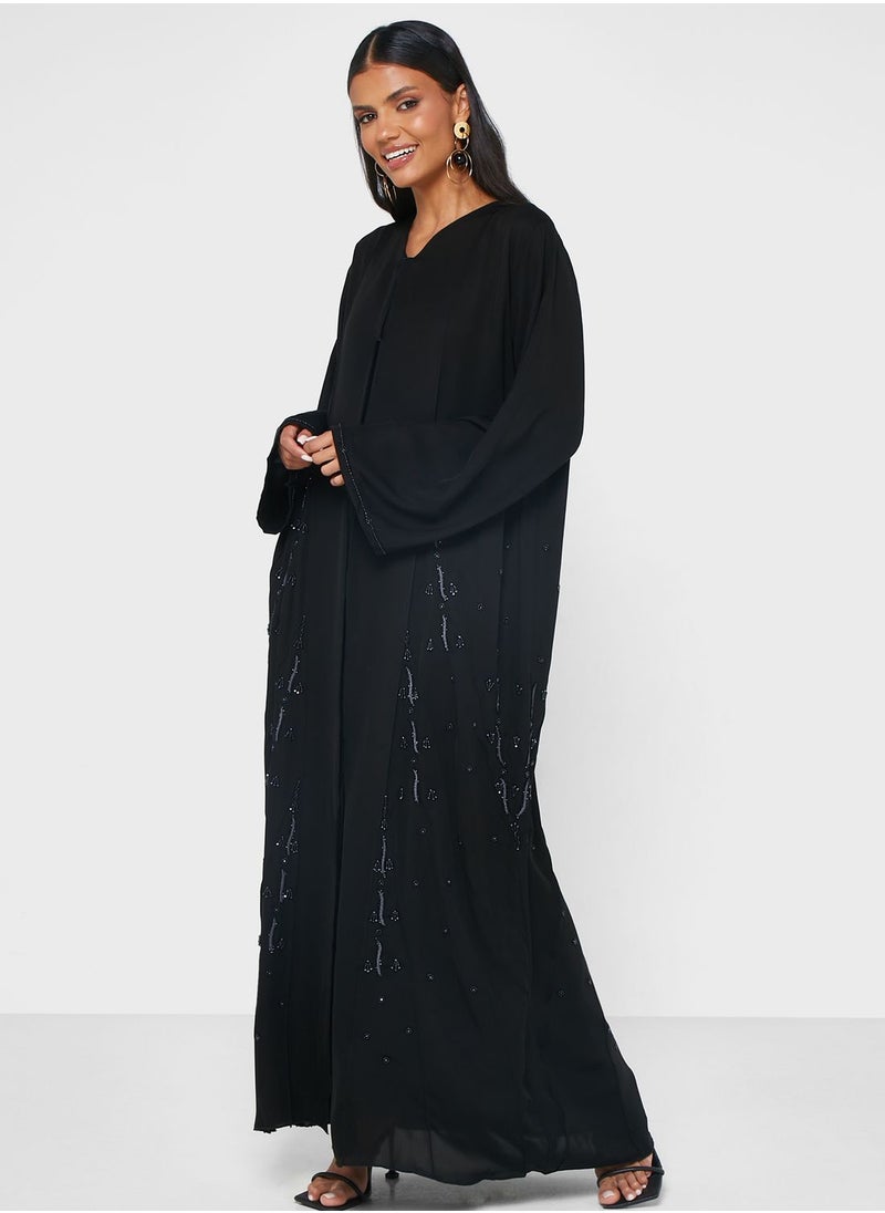 hayas closet - Embellished Front Open Abaya - Image 1