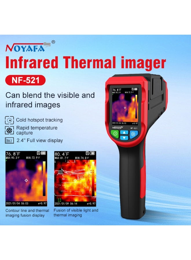 NOYAFA NF-521 Infrared Thermal Imager Industrial Thermal Imaging High Resolution Pixel Handheld Temperature Imaging Imager, 2.4 Inch TFT LCD Display, 16GB Memory Card\USB, Exportable Data - Image 1