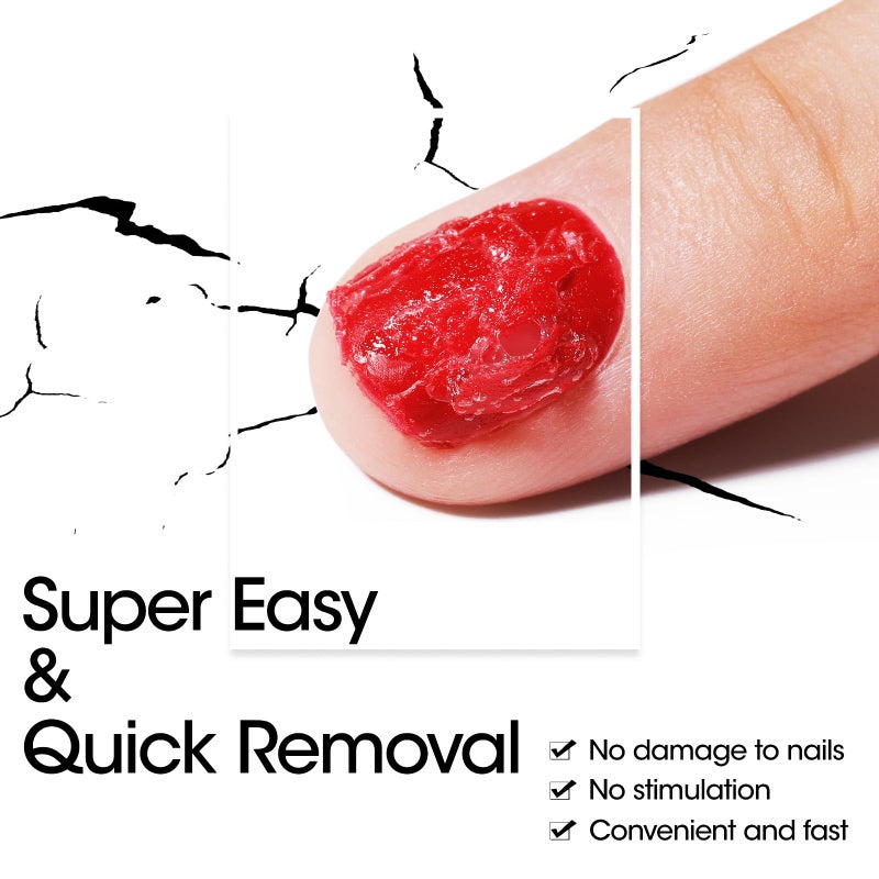 Gellen Gel Nail Polish Remover - 2Pcs Gel Polish Remover for Nails with Cuticle Pusher and Cuticle Oil, Quick & Easy Gel Nail Polish Removal in 2-5 Minutes, No Need Soaking or Wrapping 15ml 0.5fl.oz - Image 4