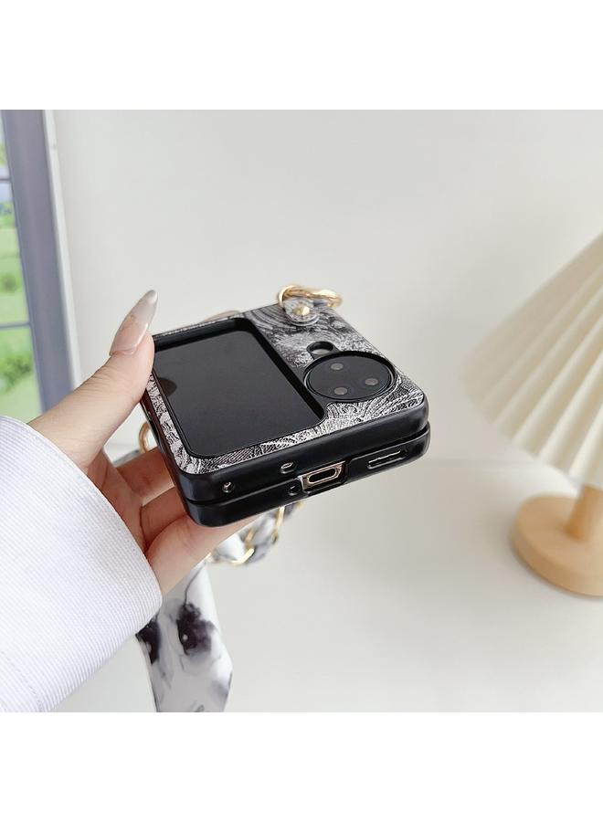 S-TOP Case For OPPO Find N3 Flip Embroidery Style DIY Full Coverage Phone Case with Scarf / Bracelet - Image 4