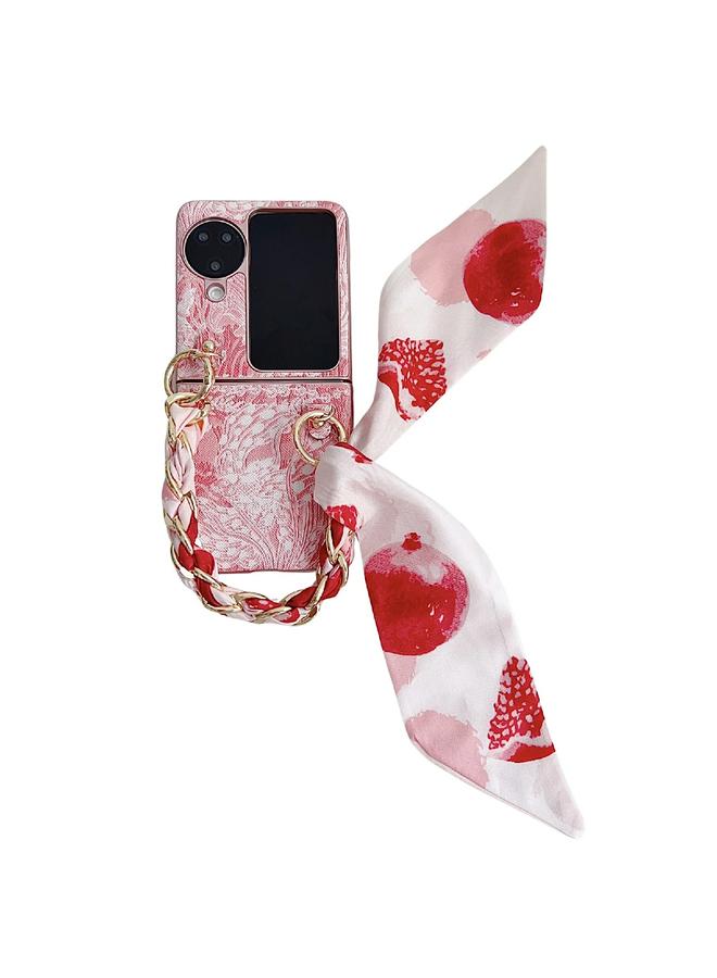 S-TOP Case For OPPO Find N3 Flip Embroidery Style DIY Full Coverage Phone Case with Scarf / Bracelet - Image 1