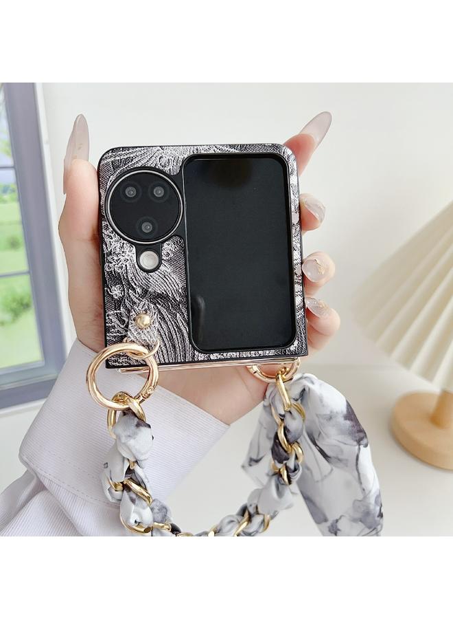 S-TOP Case For OPPO Find N3 Flip Embroidery Style DIY Full Coverage Phone Case with Scarf / Bracelet - Image 3