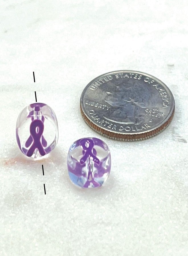 Linpeng Bulk Cancer Ribbon Beads, Awareness Beads for Jewelry Making, Gift for Beader, 10mm, Pack of 10 pcs (Purple) - Image 4