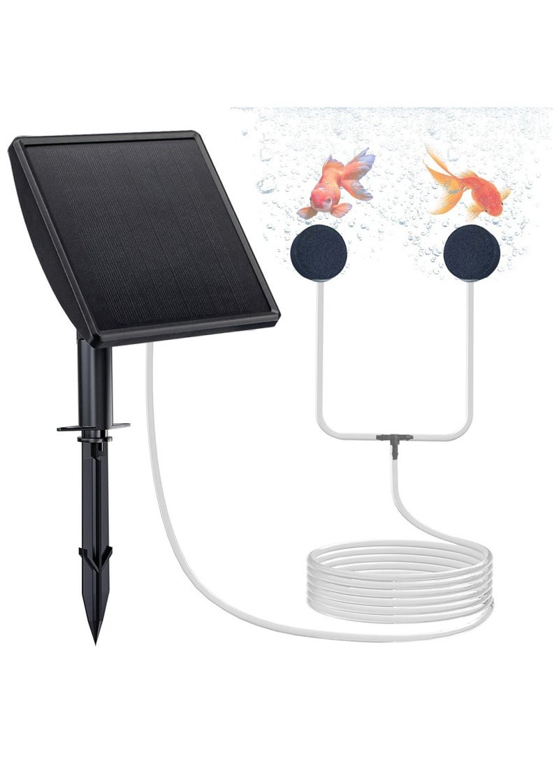 عام مضخة تزويد بالأوكسجين تعمل بالطاقة الشمسية لبركة السمك الخارجية، قابلة لإعادة الشحن عبر USB، مضخة هواء صغيرة للأحواض المنزلية وصيد الأسماك. - Image 1