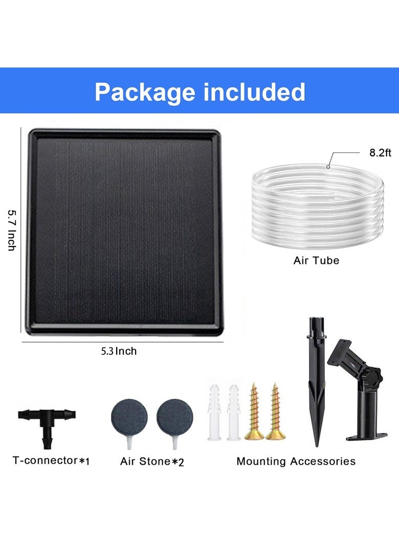 عام مضخة تزويد بالأوكسجين تعمل بالطاقة الشمسية لبركة السمك الخارجية، قابلة لإعادة الشحن عبر USB، مضخة هواء صغيرة للأحواض المنزلية وصيد الأسماك. - Image 5