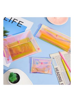 SYOSI Holographic Makeup Bag, SYOSI 3Pcs Pencil Pouch Clear Transparent Iridescent Cosmetic Bag Organizer Travel Hologram Handbag Clear Coin Purse for Teen Girls Women Kids (Three Sizes)  - Image 3