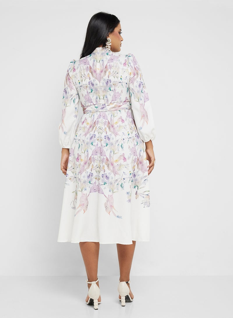 خزانة فستان ميدي بطبعة زهور - Image 2