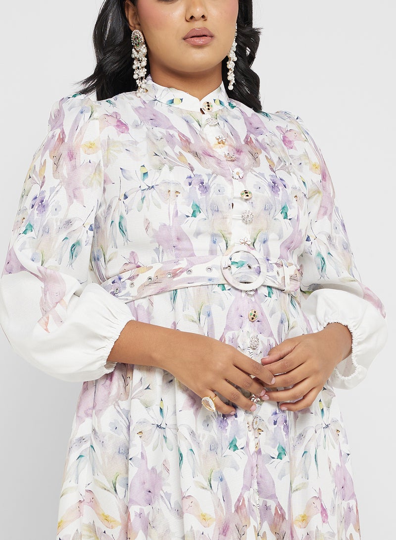 خزانة فستان ميدي بطبعة زهور - Image 3