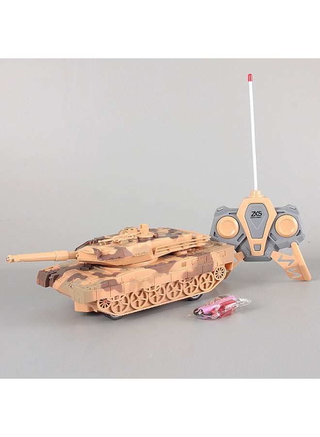 Loquat Electric Tiger Tank Toy Car Enrollment Gift Box Light Music Four-way Remote Control Car Remote Control Tank-Color:397 Light Music Four-way Remote Control Tank-khaki - Image 5