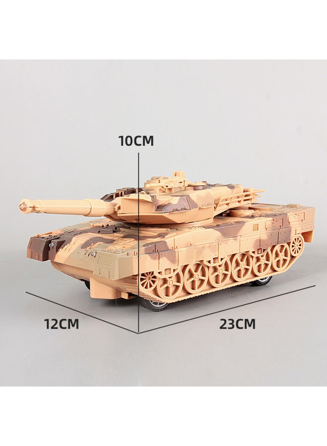 Loquat Electric Tiger Tank Toy Car Enrollment Gift Box Light Music Four-way Remote Control Car Remote Control Tank-Color:397 Light Music Four-way Remote Control Tank-khaki - Image 3