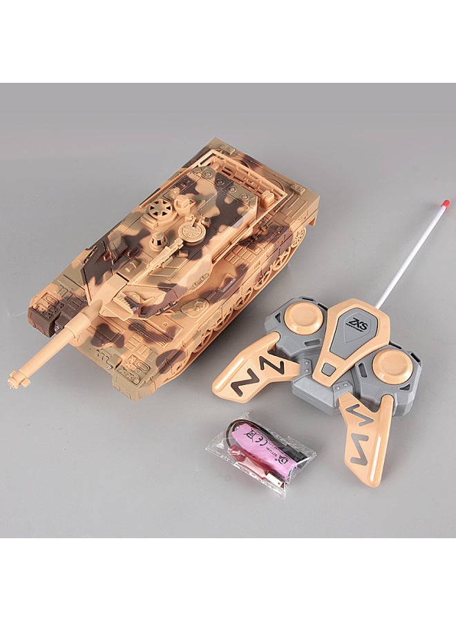 Loquat Electric Tiger Tank Toy Car Enrollment Gift Box Light Music Four-way Remote Control Car Remote Control Tank-Color:397 Light Music Four-way Remote Control Tank-khaki - Image 4